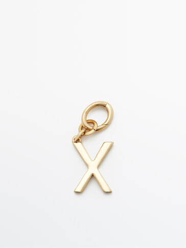 Gold-plated letter X charm