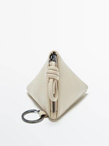 Leather triangle case charm