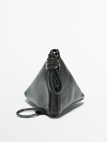 Leather triangle case charm