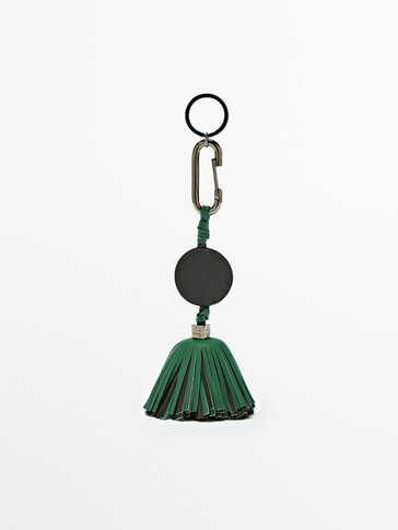 Leather charm with fringing