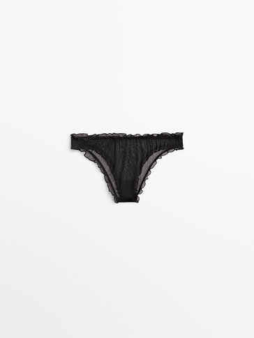 Tulle briefs with ruffles