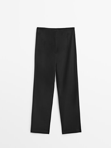 Darted technical skinny trousers