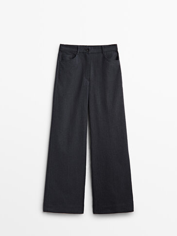 Cotton pinstripe trousers