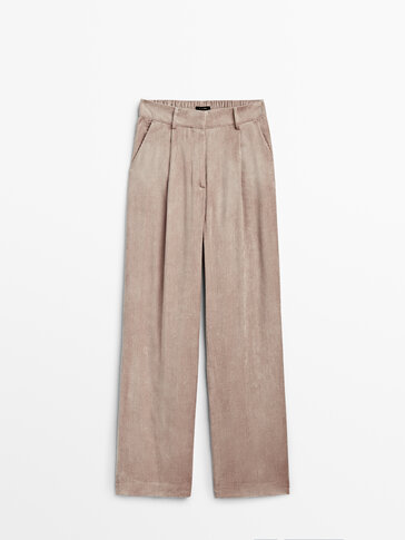 Flowing corduroy dad fit trousers