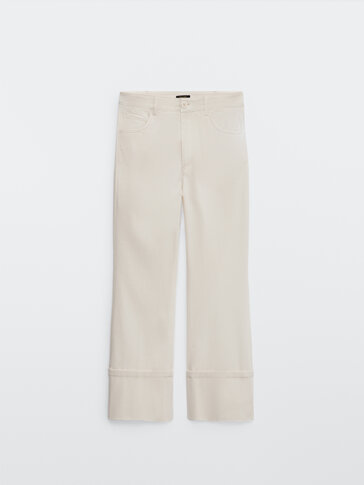 Mid-rise kick flare trousers