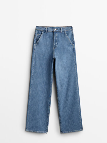 Loose fit high-waist jeans
