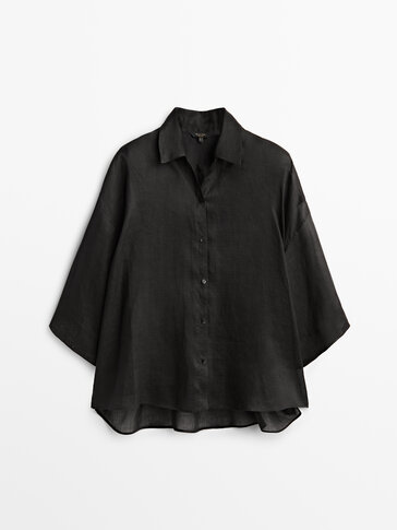黑色苎麻衬衫- Limited Edition