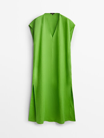 Green 100% linen tunic