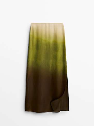 Tie-dye skirt with pleat detail