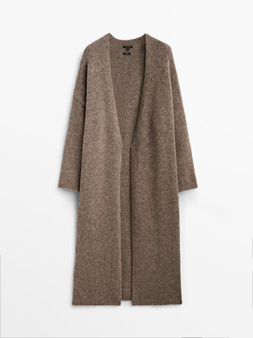 Long mink knit coat