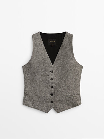 Flecked metallic thread vest