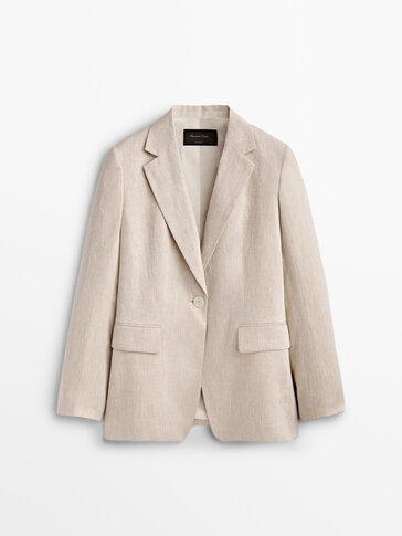 Linen one-button blazer