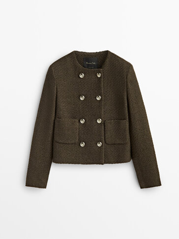 Cropped jacket with golden buttons