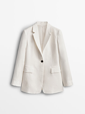 Linen one-button blazer