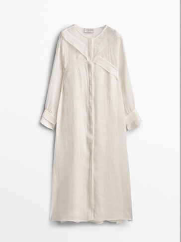 Linen dress with chest detail - Limited Edition