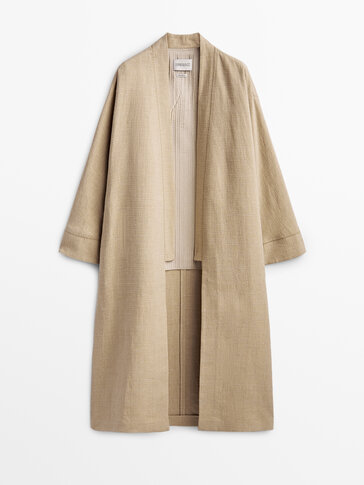 Long linen and silk kimono -Limited Edition