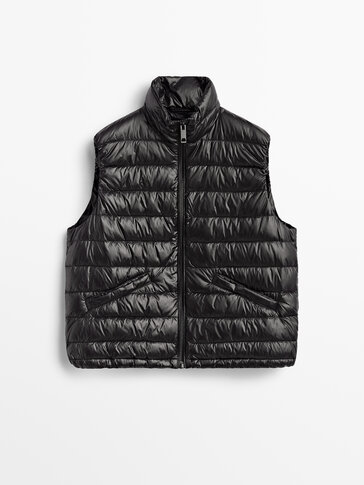 Quilted down bomber gilet