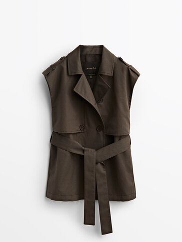 Trench waistcoat with belt