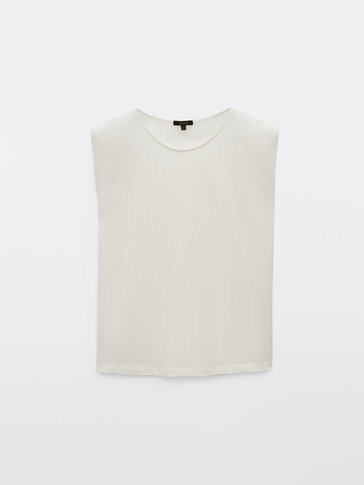 Sleeveless cotton T-shirt
