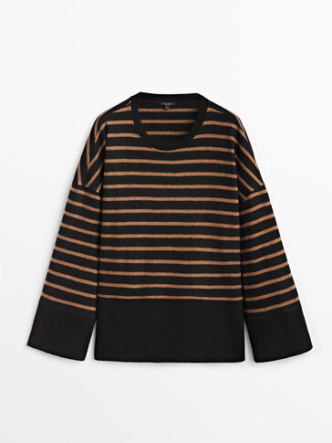 Striped wool blend T-shirt