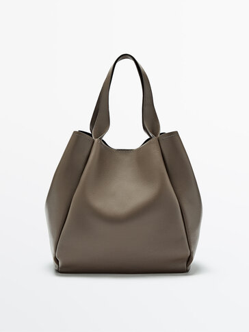 Leather tote bag with inner purse