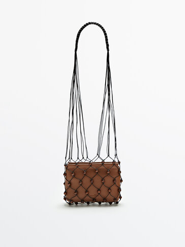 Wooden mesh bag + nappa pouch