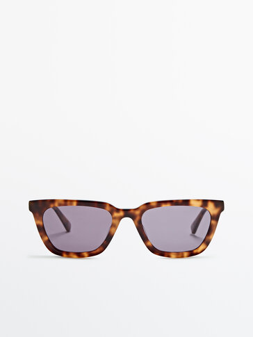 Tortoiseshell-effect resin sunglasses