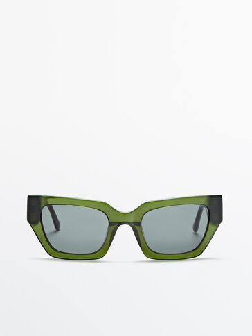 Green square sunglasses