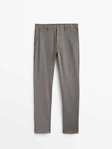 Faded-effect slim-fit chinos