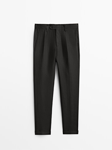 Black linen suit trousers - Limited Edition