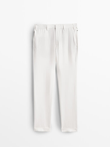 白色亚麻西装长裤-Limited Edition