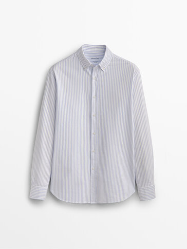Striped slim-fit Oxford shirt