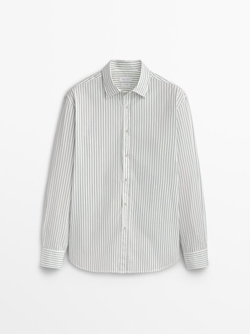 Slim fit striped cotton shirt