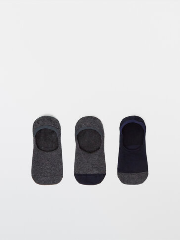 Pack of no-show colour block socks