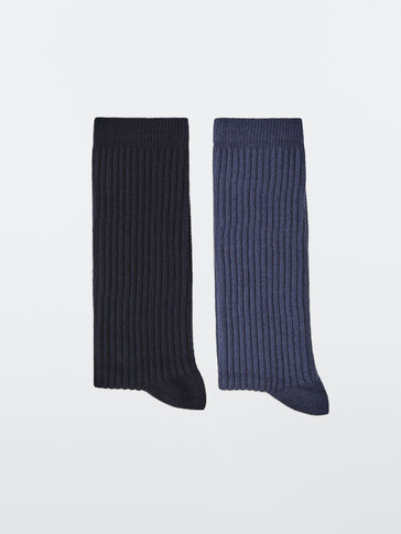 Pack of ribbed cotton socks