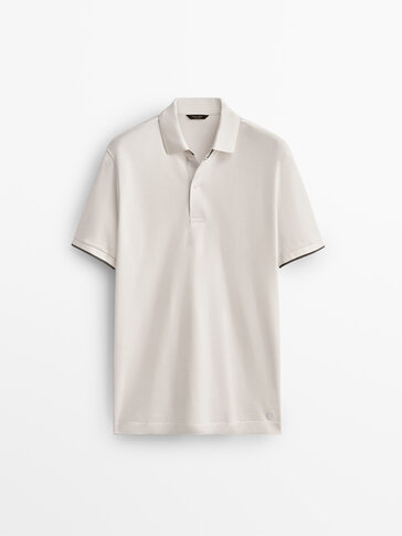 Double-collar polo shirt with short sleeves