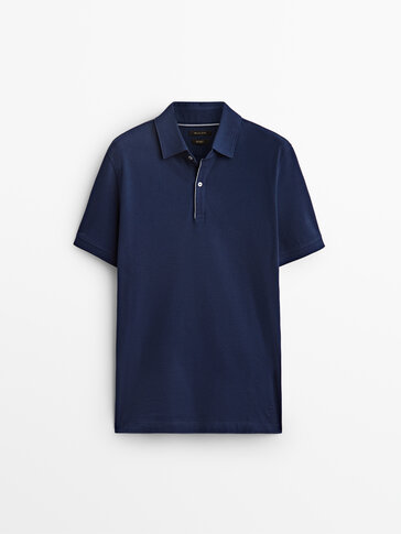 Short sleeve polo shirt with contrast placket