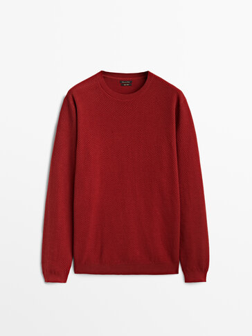 100% cotton textured sweater