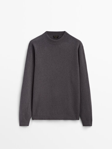Wool and cashmere mock turtleneck sweater