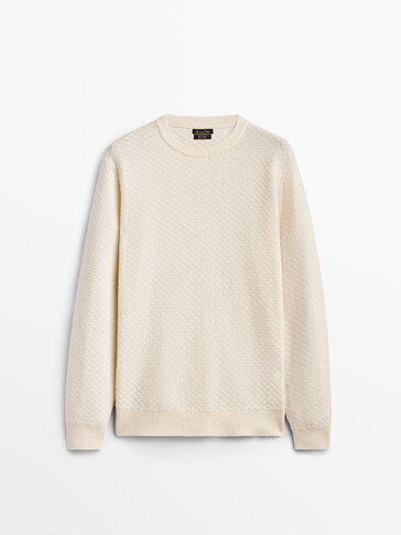 Textured weave wool sweater