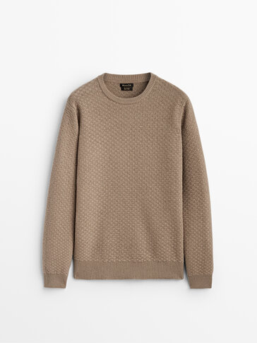 Textured weave wool sweater