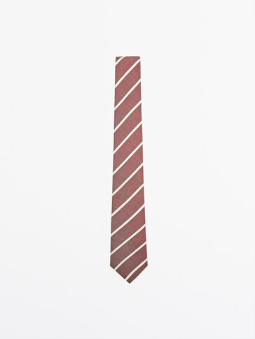 条纹丝质领带
