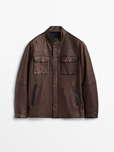Brown nappa leather jacket