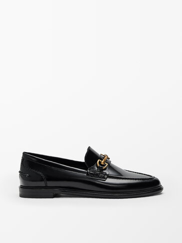 METALLIC MASK LEATHER LOAFERS