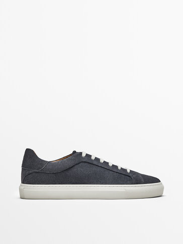 ONE SPLIT SUEDE MICRO-PERFORATED TRAINERS