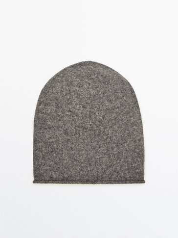 Fine knit wool and cashmere blend beanie