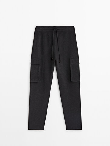Knit cargo trousers