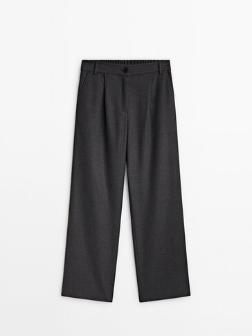 Darted pinstripe jogger trousers