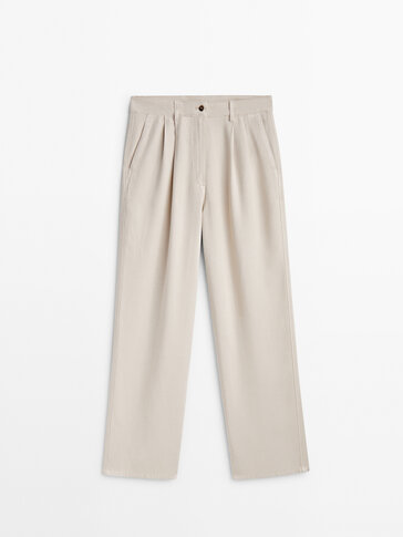 Loose-fit lyocell trousers
