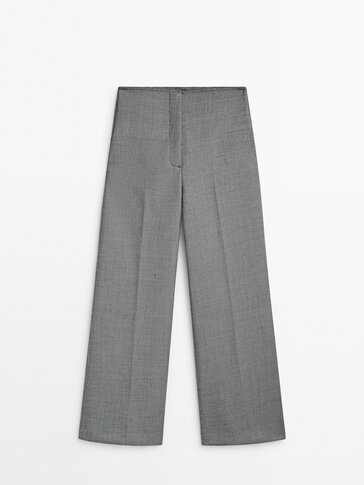 Textured wide-leg suit trousers - Limited Edition